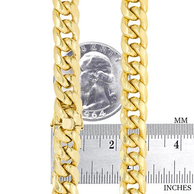Pre-owned Nuragold 10k Yellow Gold Solid 8mm Mens Miami Cuban Link Chain Necklace Box Clasp 22"