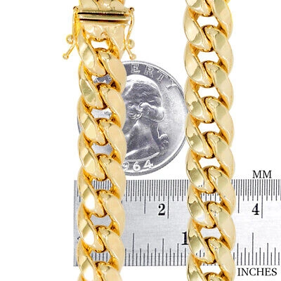 Pre-owned Nuragold 10k Yellow Gold Solid Mens 9mm Miami Cuban Link Chain Bracelet Box Clasp 8.5"