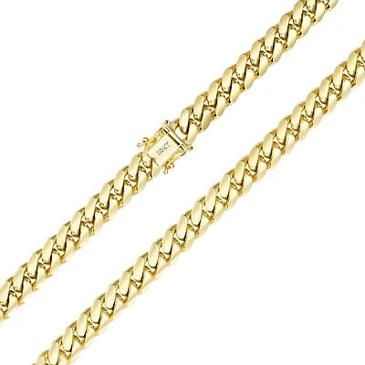 Pre-owned Nuragold 10k Yellow Gold Solid Mens 9mm Miami Cuban Link Chain Bracelet Box Clasp 8.5"