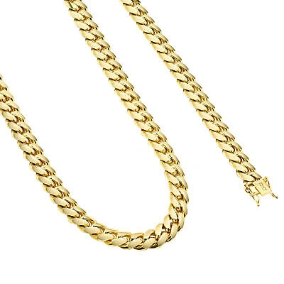 Pre-owned Nuragold 10k Yellow Gold Solid Mens 9mm Miami Cuban Link Chain Bracelet Box Clasp 8.5"