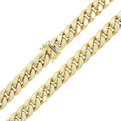 Pre-owned Nuragold 10k Yellow Gold Mens Italian 13mm Miami Cuban Link Chain Necklace Box Clasp 24"