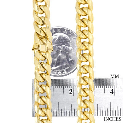 Pre-owned Nuragold 10k Yellow Gold Mens 9mm Miami Cuban Link Chain Italian Necklace Box Clasp 30"