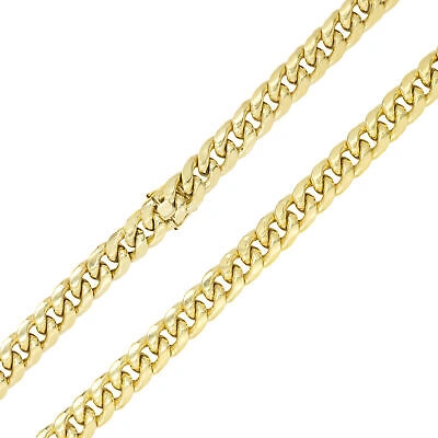Pre-owned Nuragold 10k Yellow Gold Mens 9mm Miami Cuban Link Chain Italian Necklace Box Clasp 30"