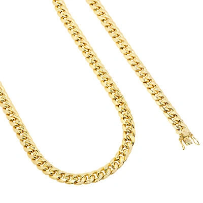 Pre-owned Nuragold 10k Yellow Gold Mens 9mm Miami Cuban Link Chain Italian Necklace Box Clasp 30"