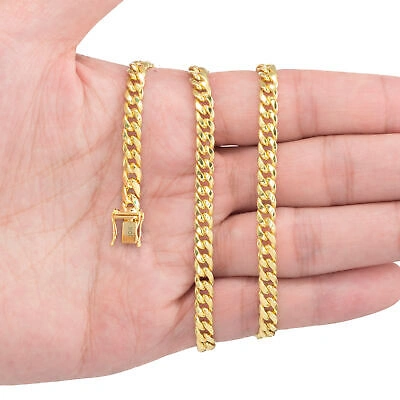 Pre-owned Nuragold 10k Yellow Gold Mens 5.5mm Miami Cuban Link Chain Italian Necklace Box Clasp 28"