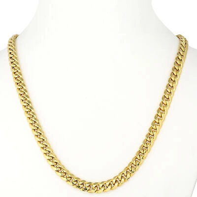 Pre-owned Nuragold 10k Yellow Gold Mens 9mm Miami Cuban Link Chain Italian Necklace Box Clasp 30"