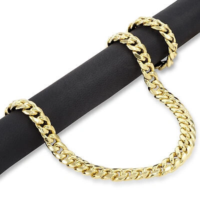 Pre-owned Nuragold 10k Yellow Gold Mens 9mm Miami Cuban Link Chain Italian Necklace Box Clasp 30"