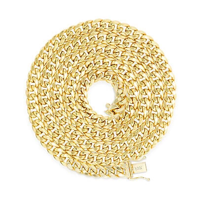 Pre-owned Nuragold 10k Yellow Gold Mens 5.5mm Miami Cuban Link Chain Italian Necklace Box Clasp 28"