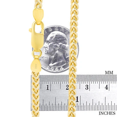 Pre-owned Nuragold 10k Yellow Gold Solid 4mm Mens Diamond Cut Franco Spiga Wheat Chain Necklace 28"
