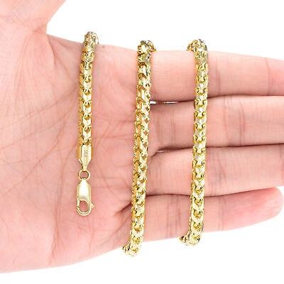 Pre-owned Nuragold 10k Yellow Gold Solid 5mm Mens Diamond Cut Franco Spiga Wheat Chain Necklace 26"