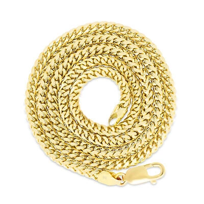 Pre-owned Nuragold 10k Yellow Gold Solid 4mm Mens Diamond Cut Franco Spiga Wheat Chain Necklace 28"