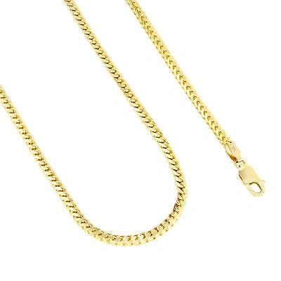 Pre-owned Nuragold 10k Yellow Gold Solid 4mm Mens Diamond Cut Franco Spiga Wheat Chain Necklace 28"