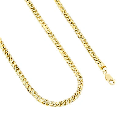 Pre-owned Nuragold 10k Yellow Gold Solid 5mm Mens Diamond Cut Franco Spiga Wheat Chain Necklace 26"