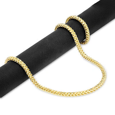 Pre-owned Nuragold 10k Yellow Gold Solid 4mm Mens Diamond Cut Franco Spiga Wheat Chain Necklace 28"