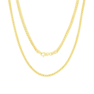 Pre-owned Nuragold 10k Yellow Gold Solid 2.2mm Womens Franco Diamond Cut Wheat Chain Necklace 16"