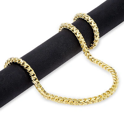Pre-owned Nuragold 10k Yellow Gold Solid 5mm Mens Diamond Cut Franco Spiga Wheat Chain Necklace 26"