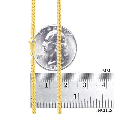 Pre-owned Nuragold 10k Yellow Gold Solid 2.2mm Womens Franco Diamond Cut Wheat Chain Necklace 16"