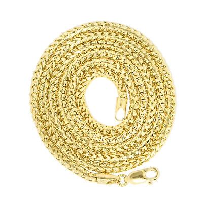 Pre-owned Nuragold 10k Yellow Gold Solid 2.2mm Womens Franco Diamond Cut Wheat Chain Necklace 16"