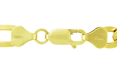 Pre-owned Nuragold 10k Yellow Gold Solid Mens 8mm Italian Figaro Link Chain Pendant Necklace 30"