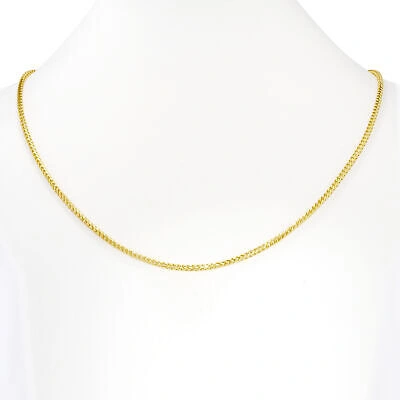 Pre-owned Nuragold 10k Yellow Gold Solid 2.2mm Womens Franco Diamond Cut Wheat Chain Necklace 16"