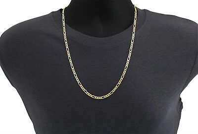 Pre-owned Nuragold 10k Yellow Gold Solid Mens 5.5mm Italian Figaro Link Chain Pendant Necklace 28"