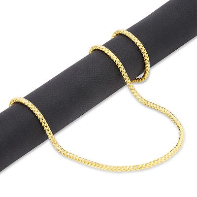 Pre-owned Nuragold 10k Yellow Gold Solid 2.2mm Womens Franco Diamond Cut Wheat Chain Necklace 16"