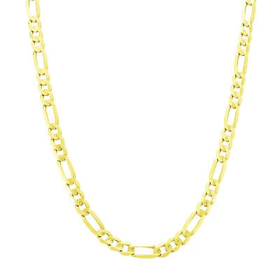 Pre-owned Nuragold 10k Yellow Gold Solid Mens 5.5mm Italian Figaro Link Chain Pendant Necklace 28"
