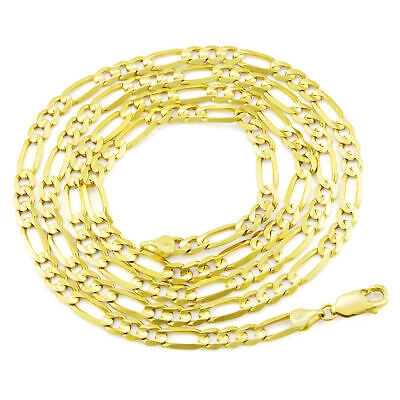 Pre-owned Nuragold 10k Yellow Gold Solid Mens 5.5mm Italian Figaro Link Chain Pendant Necklace 28"