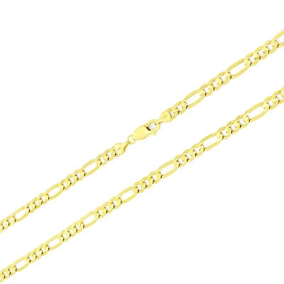 Pre-owned Nuragold 10k Yellow Gold Solid Mens 5.5mm Italian Figaro Link Chain Pendant Necklace 28"