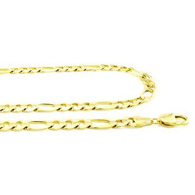 Pre-owned Nuragold 10k Yellow Gold 9mm Wide Figaro Chain Italian Link Pendant Necklace Mens 28"