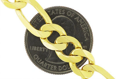 Pre-owned Nuragold 10k Yellow Gold 9mm Wide Figaro Chain Italian Link Pendant Necklace Mens 28"