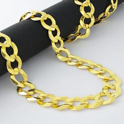 Pre-owned Nuragold 10k Yellow Gold Solid 12.5mm Wide Curb Cuban Chain Italian Link Mens Bracelet 8"