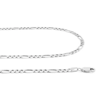 Pre-owned Nuragold 10k White Gold Solid Mens 4.5mm Italian Figaro Link Chain Pendant Necklace 30"