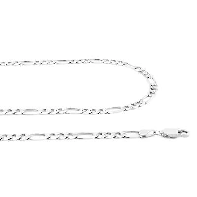 Pre-owned Nuragold 10k White Gold Solid Mens 5.5mm Italian Figaro Link Chain Pendant Necklace 26"