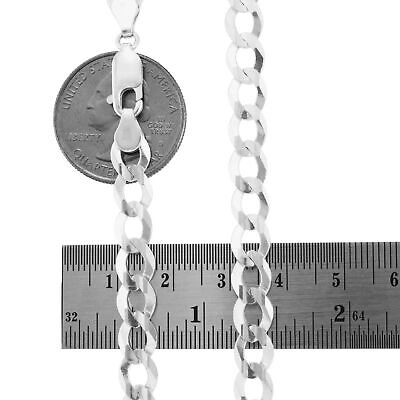Pre-owned Nuragold Solid 10k White Gold 7mm Cuban Curb Chain Link Mens Necklace Italian Made 26"
