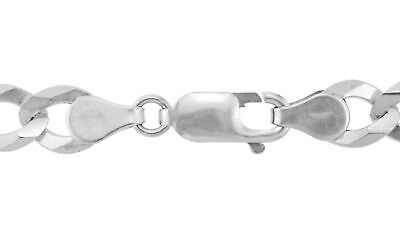 Pre-owned Nuragold Solid 10k White Gold 7mm Cuban Curb Chain Link Mens Necklace Italian Made 26"