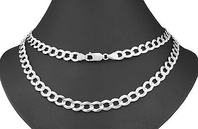 Pre-owned Nuragold Solid 10k White Gold 7mm Cuban Curb Chain Link Mens Necklace Italian Made 26"
