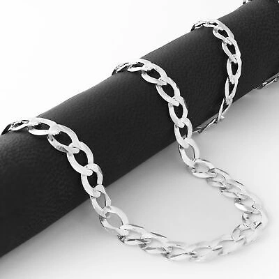 Pre-owned Nuragold Solid 10k White Gold 7mm Cuban Curb Chain Link Mens Necklace Italian Made 26"