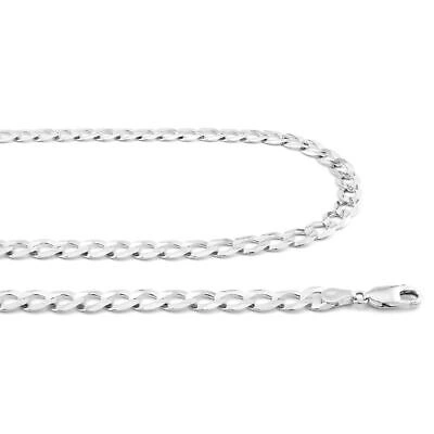 Pre-owned Nuragold Solid 10k White Gold 7mm Cuban Curb Chain Link Mens Necklace Italian Made 24"