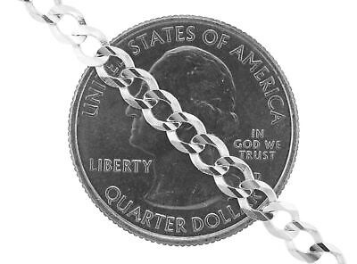 Pre-owned Nuragold 10k White Gold 4mm Women Solid Curb Cuban Chain Link Italian Necklace 16"
