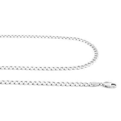 Pre-owned Nuragold 10k White Gold 5mm Women Solid Curb Cuban Chain Link Italian Necklace 16"