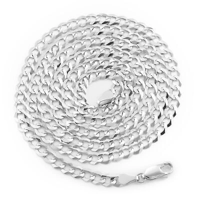 Pre-owned Nuragold 10k White Gold 5mm Women Solid Curb Cuban Chain Link Italian Necklace 16"