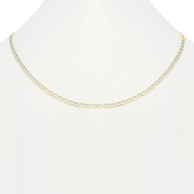 Pre-owned Nuragold 10k Yellow Gold Solid Men 4mm Pave Diamond Cut Mariner Anchor Chain Necklace 26"