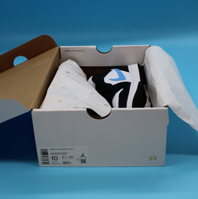 Pre-owned Jordan Size 10w-nike Air  1 Low Black University Blue White Low Top Sneakers 2021