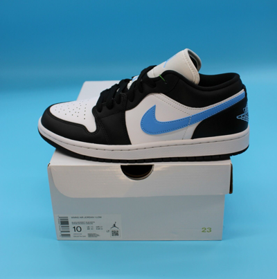 Pre-owned Jordan Size 10w-nike Air  1 Low Black University Blue White Low Top Sneakers 2021