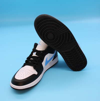 Pre-owned Jordan Size 10w-nike Air  1 Low Black University Blue White Low Top Sneakers 2021