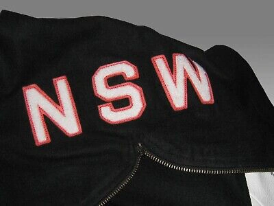 Pre-owned Nike Sportswear Nsw Ladies Womens Leather Hooded Destroyer Varsity Jacket S In Black