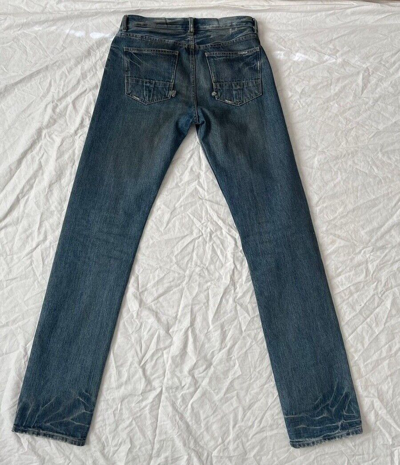 Pre-owned Slab By Rick Owens Mkd2001 Jeans Vintage Straight Leg Blue Hogs Faded Denim