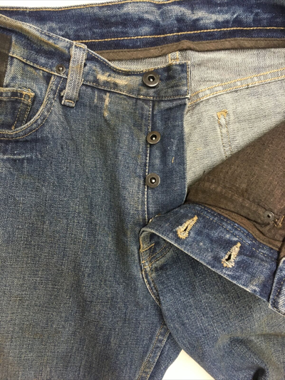Pre-owned Slab By Rick Owens Mkd2001 Jeans Vintage Straight Leg Blue Hogs Faded Denim