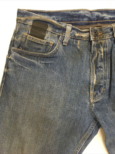 Pre-owned Slab By Rick Owens Mkd2001 Jeans Vintage Straight Leg Blue Hogs Faded Denim
